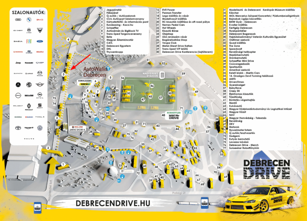 Debrecen Drive térkép AutoWallis Debrecen